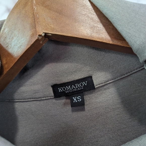 Komorov Dress Womens XS Tunic Brown Half Short Sleeve Mini Mock Zip Neck Pocket - Picture 3 of 13